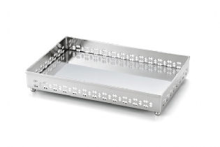 Bandeja Cross com Espelho - 30x20 cm - St. James|Prata