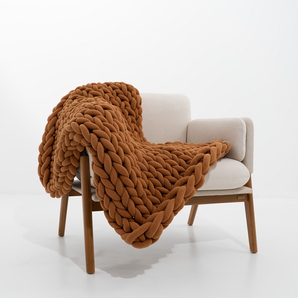 Manta Maxi Tricot Cotton | Caramelo