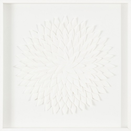 Quadro Folhas Brancas - 51x51 cm | Leila Nishi