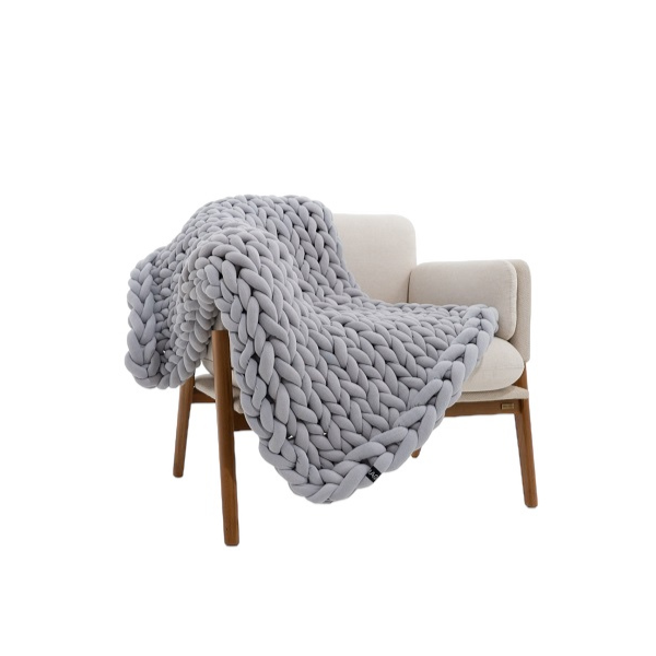 Manta Maxi Tricot Cotton | Cinza