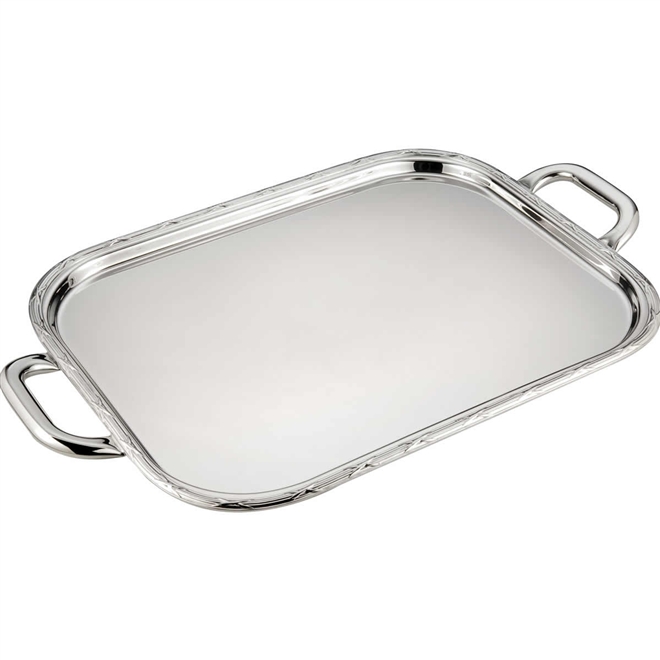 Bandeja Oblonga Prata com Alça - 40x31cm | St. James