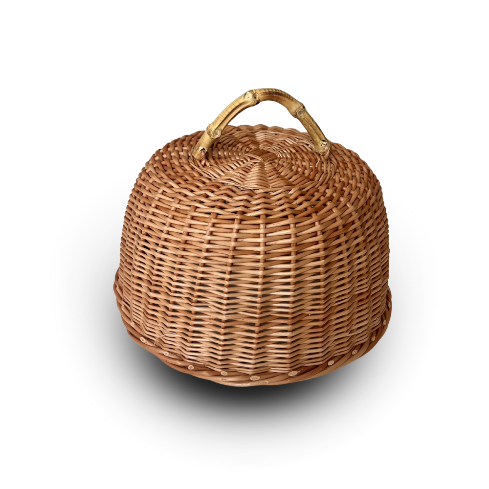 Cobre Bolo com Alça em Bambu