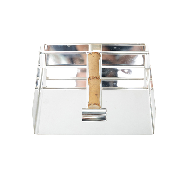 Porta Guardanapo em Prata Bambu - 19x19 cm