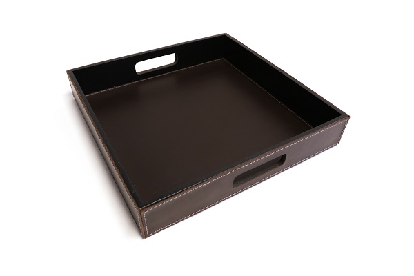 Bandeja Quadrada Marrom - 32x32 cm