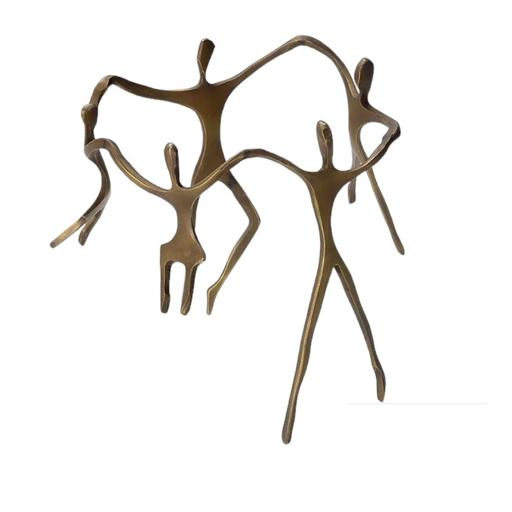 Escultura Família - Pais, Duas Meninas e Um Menino