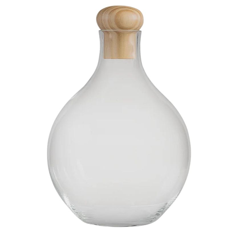 Garrafa Oval em Vidro - 22x30 cm