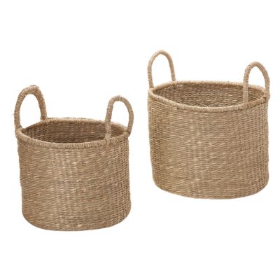 Dupla de Cestos em Fibra Natural - 31x33 cm e 36x39 cm