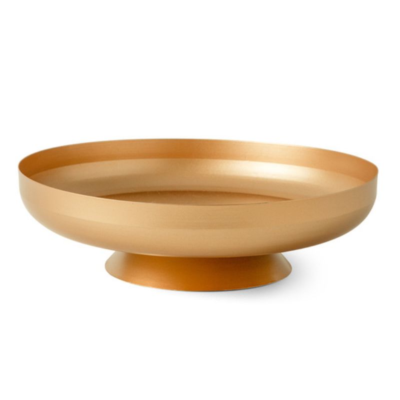 Centro de Mesa em Metal Dourado - 32x10 cm