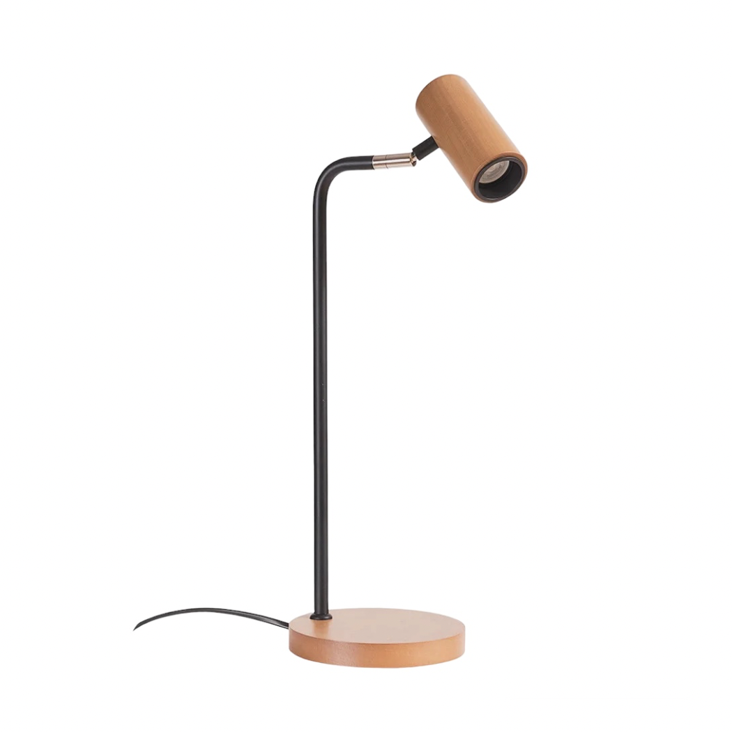 Abajur de Mesa em Madeira Torneada - 15x49 cm