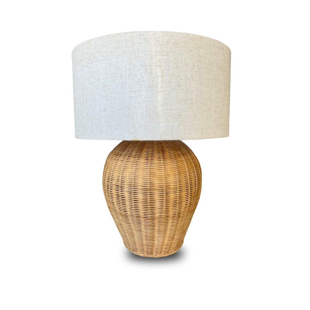 Abajur em Rattan e Linho - 50x70cm