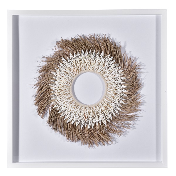 Quadro Cocar | Moldura Branca - 54x54 cm