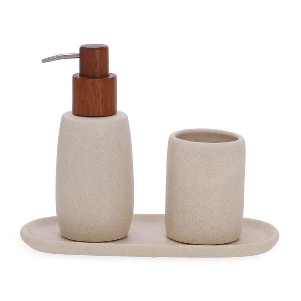 Kit para Lavabo Cinza e Marrom - 3 peças