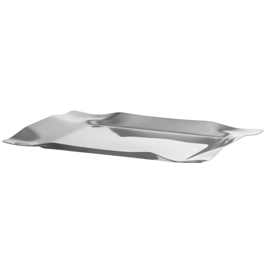 Bandeja Retangular Fiori em Inox - 40x31 cm