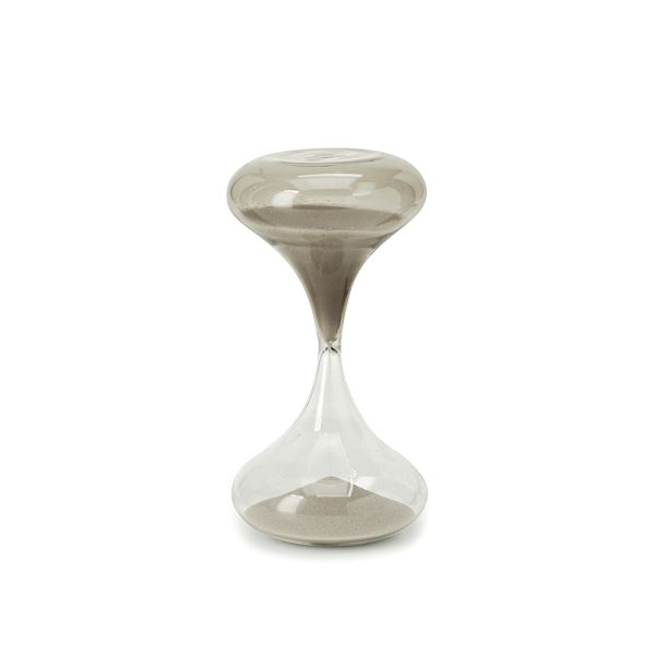 Ampulheta Cinza em Vidro - 9x19 cm