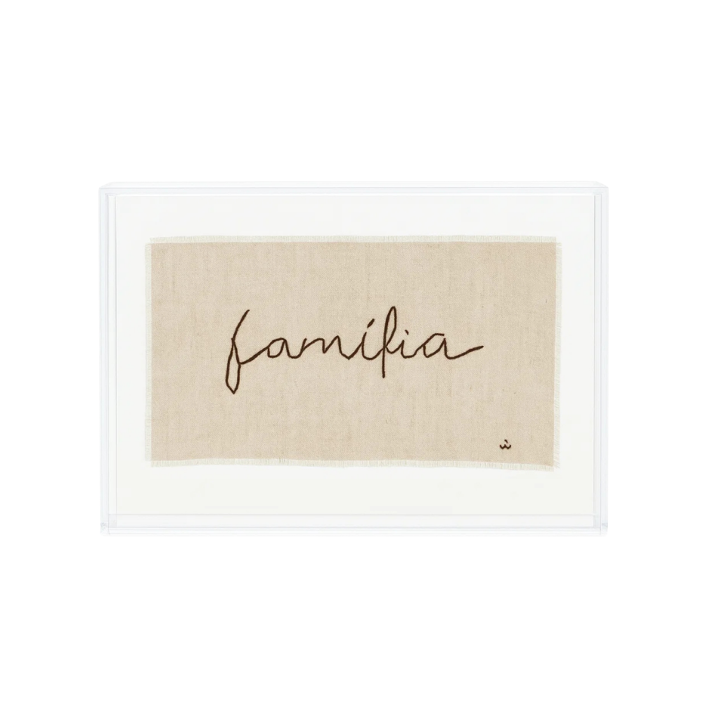 Quadro Bordado Família - 30x18 cm