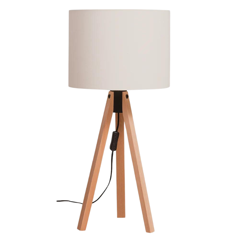 Abajur de Mesa em Madeira - 30x65 cm