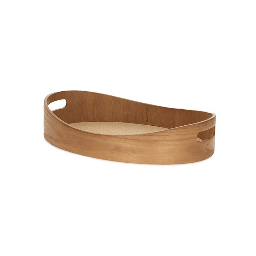 Bandeja em Madeira e Fibra Natural - 40x18 cm