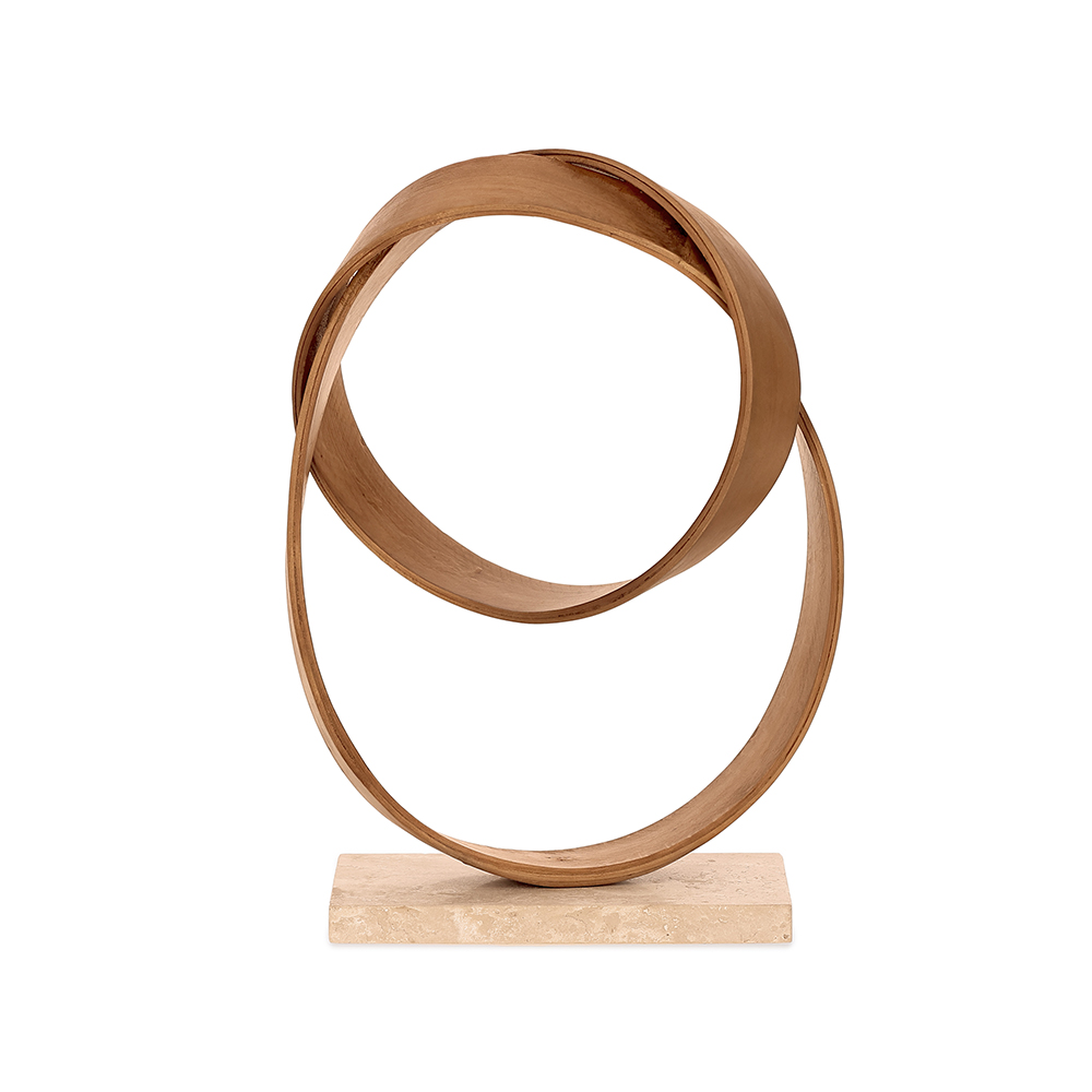 Escultura Aureum em Madeira e Pedra - 25x35 cm